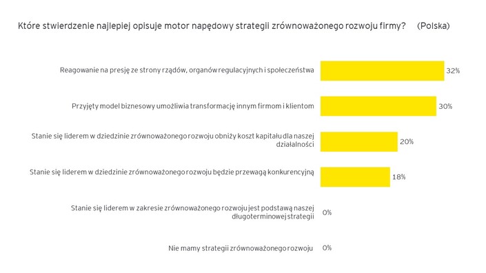 Które stwierdzenie najlepiej opisuje motor napędowy strategii zrównoważonego rozwoju firmy (Polska)